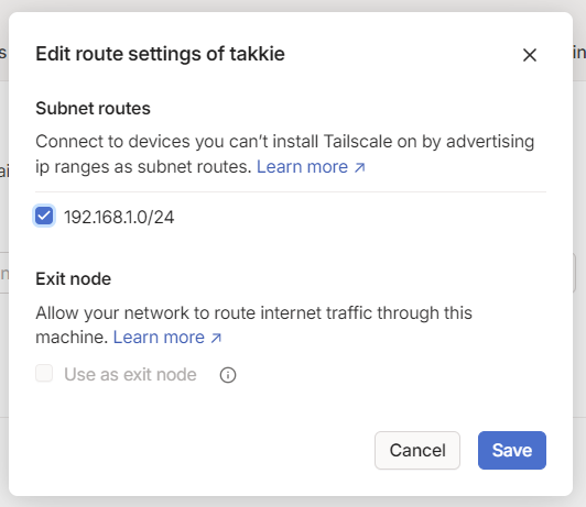 Subnet route